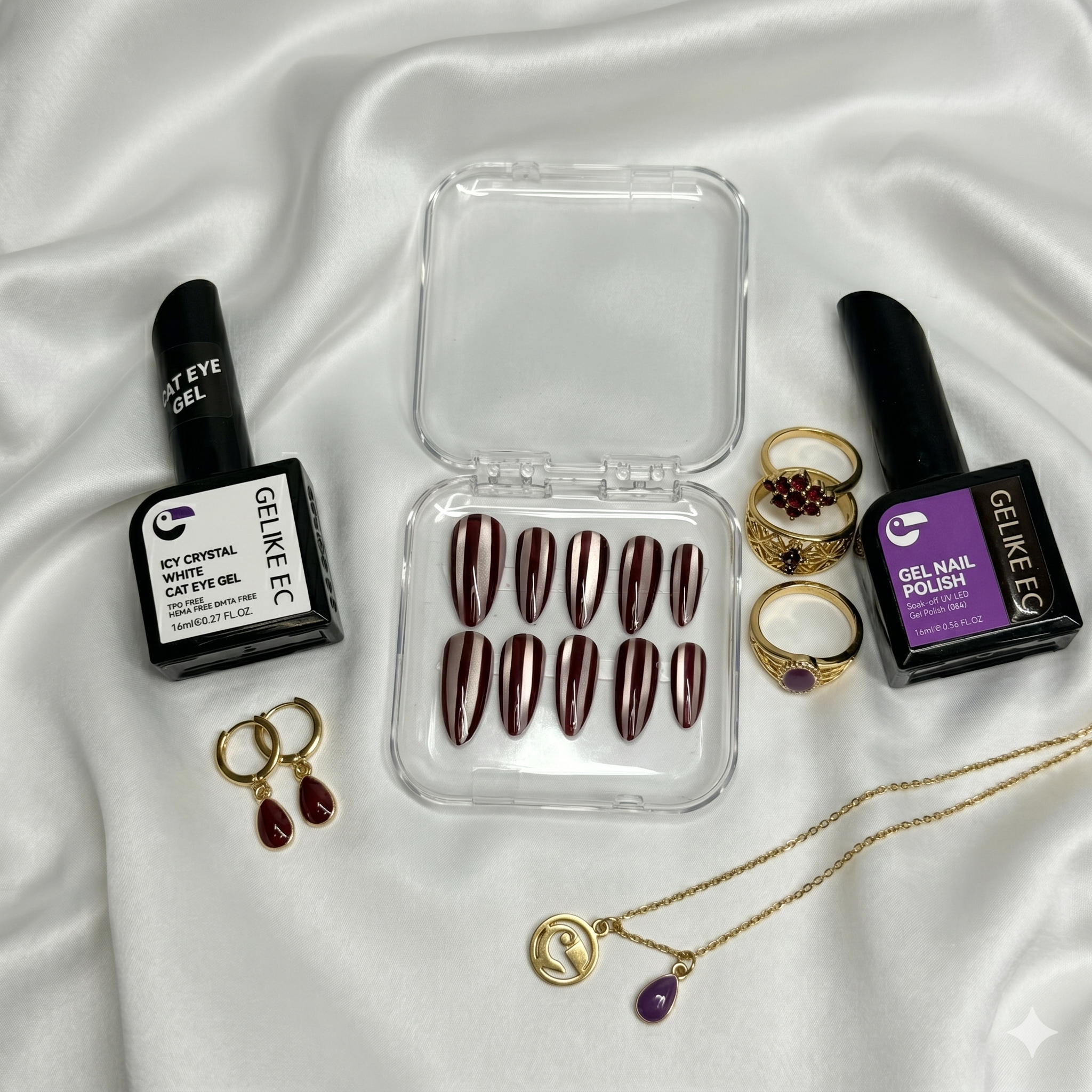 Burgundy Stripe Set
