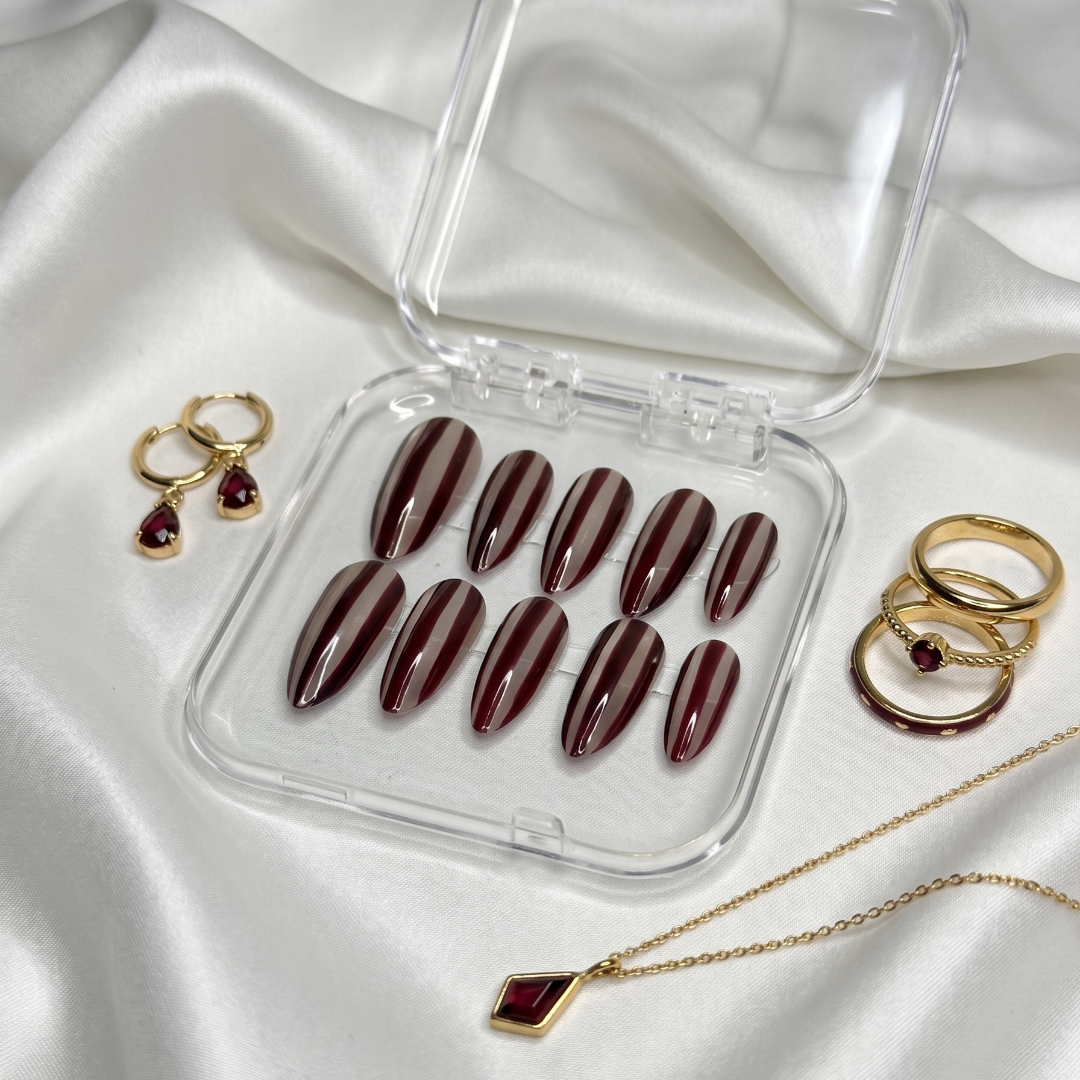 Burgundy Stripe Set