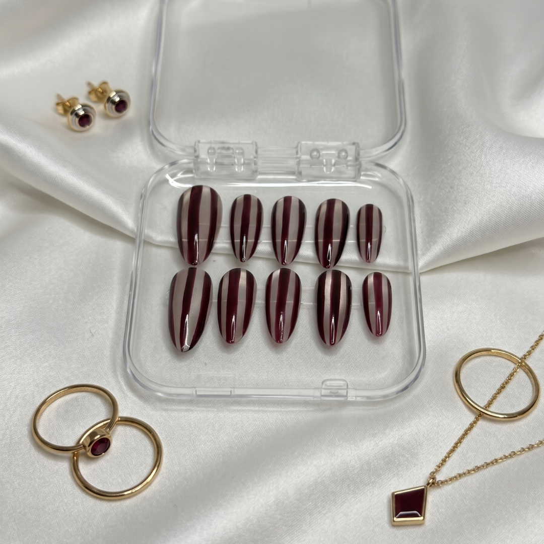 Burgundy Stripe Set