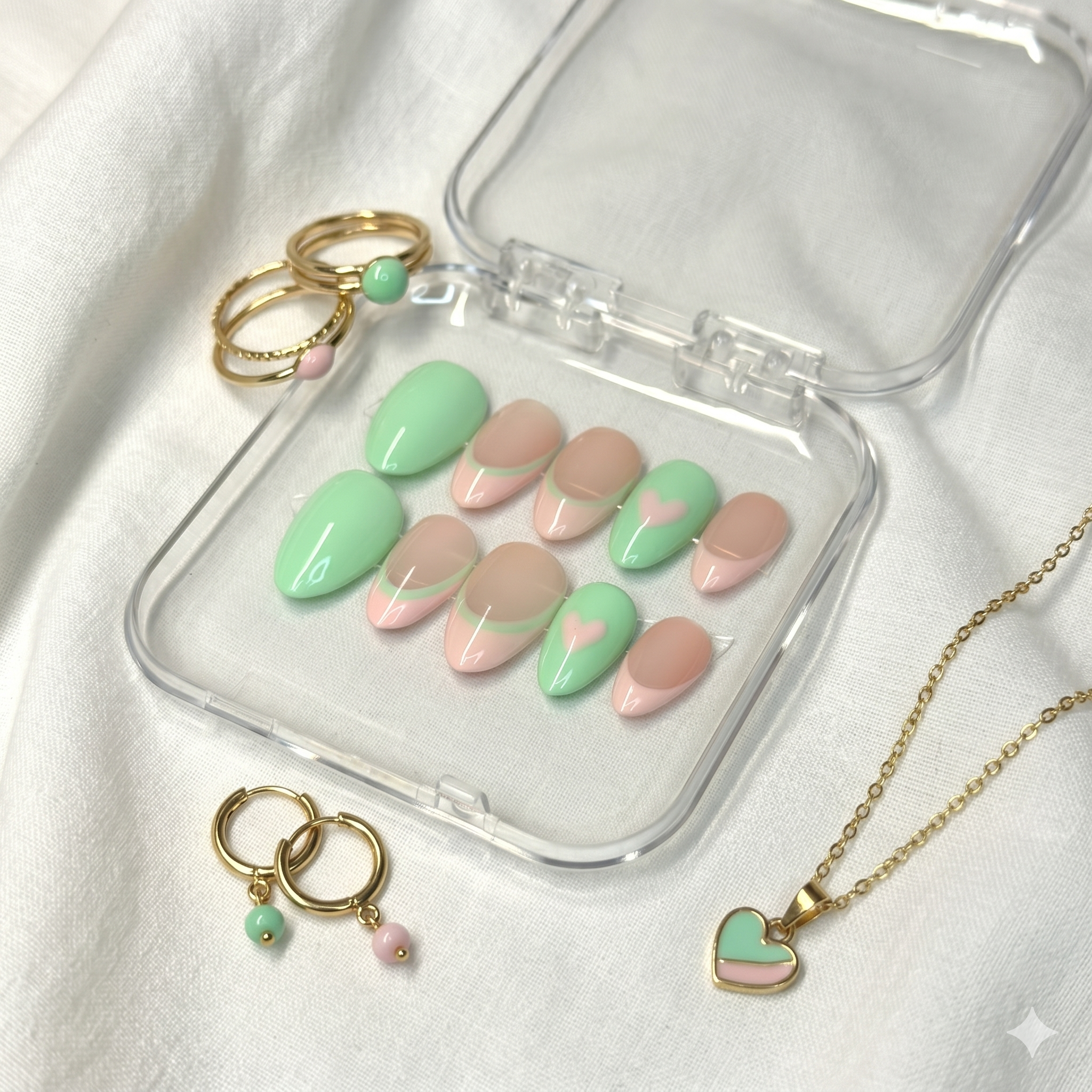 Mint Heart French Set