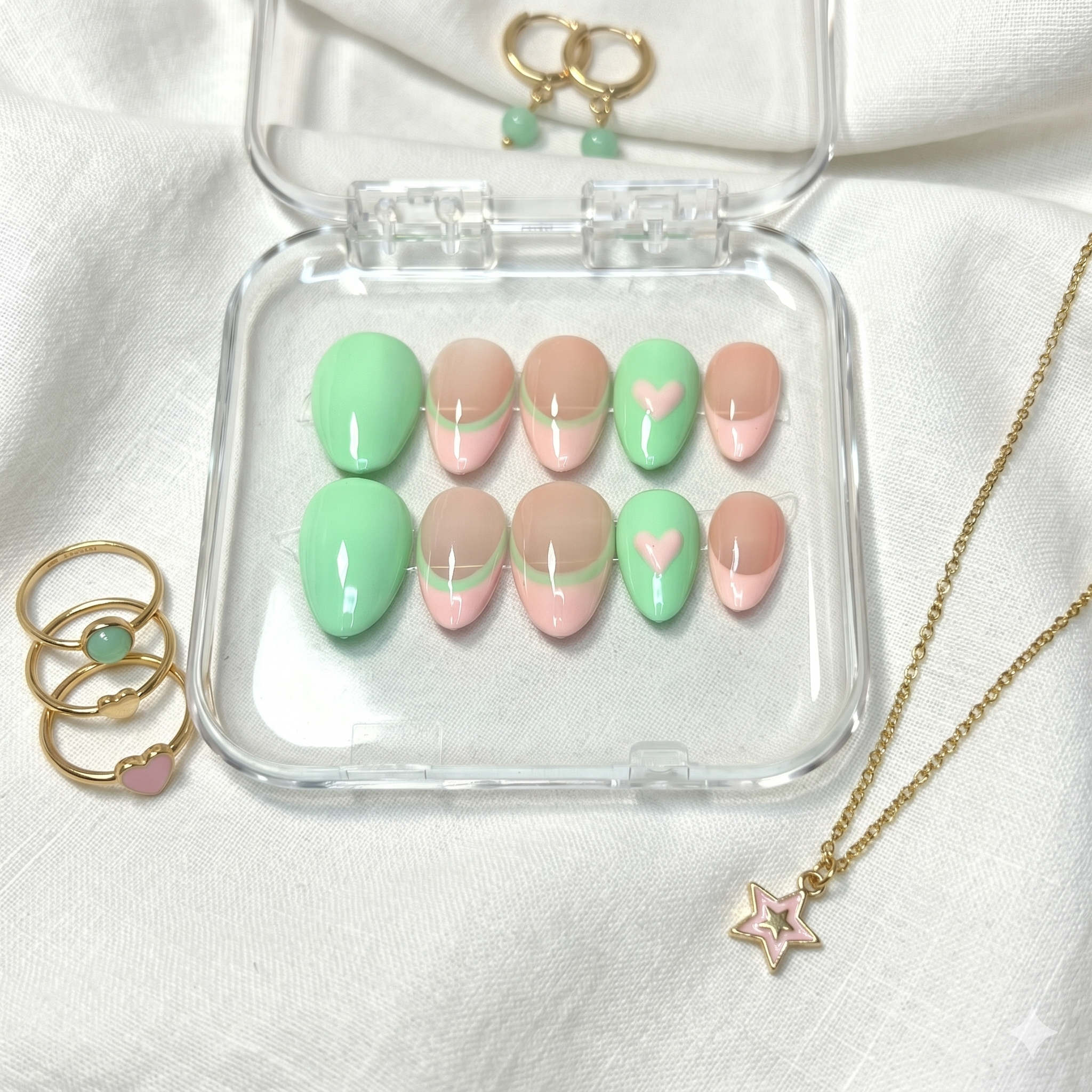 Mint Heart French Set