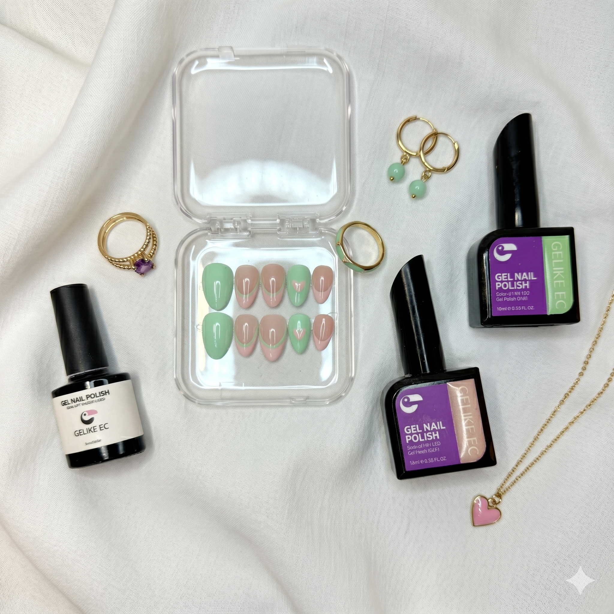 Mint Heart French Set